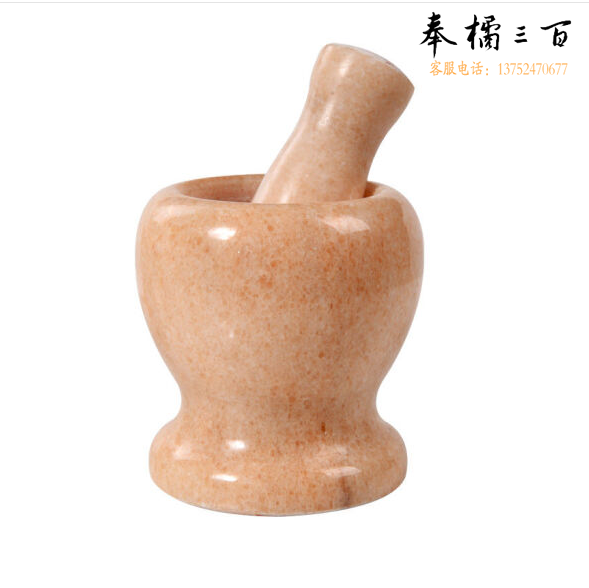 手动蒜泥器 捣蒜器石臼 研磨器  家用压蒜器 蒜臼子   黄色石臼带蒜锤