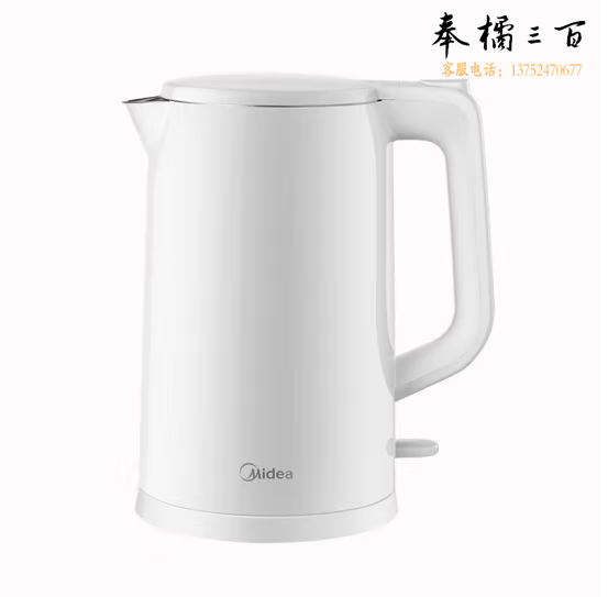 美的（Midea）电热水壶 家用烧水壶双层防烫开水壶 304不锈钢水壶  1.7L AEK1769