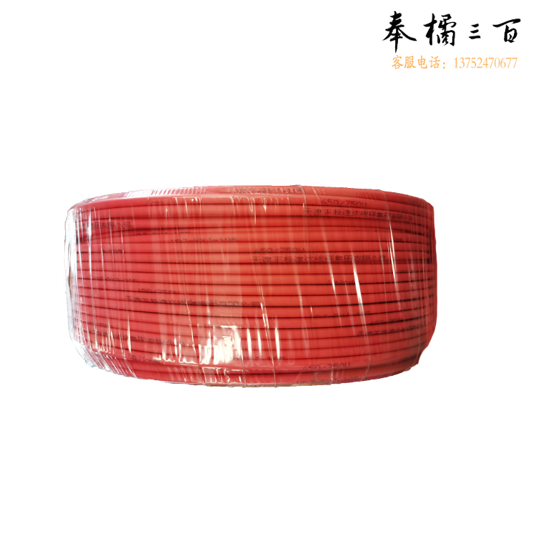 津达 WDZB-BYJ-红色2.5平方 100/盘 电缆  低烟无卤塑铜线