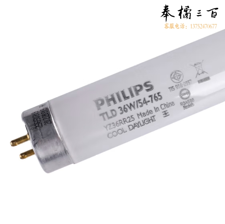 飞利浦 T8日光灯管 1.2米36W荧光灯管 白光6500K