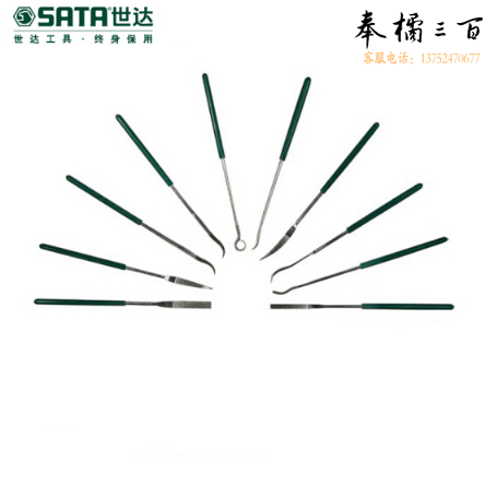 世达（SATA）10件套金刚石特种异型什锦锉3x140MM/金刚石锉削什锦三角锉刀金属钢锉03804