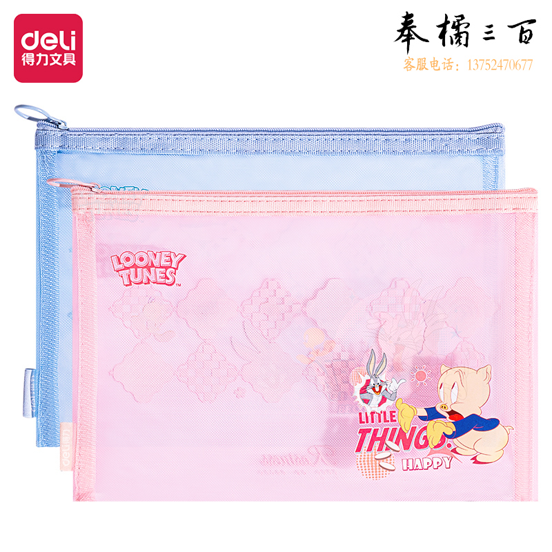 得力 A5网纱拉链袋PP105-A5颜色随机；个