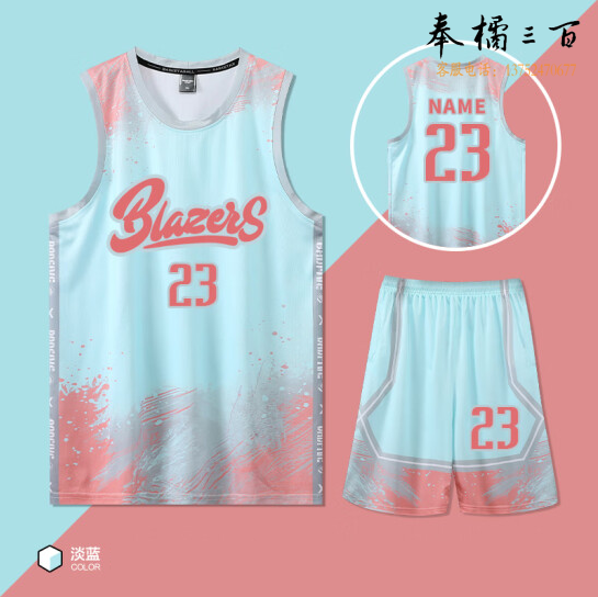 新款篮球服套装 学生比赛运动训练队服    货号：JC