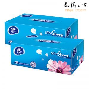 维达 超韧盒装面巾纸 V2218 白色 3层 190*195mm 130抽 3盒/提
