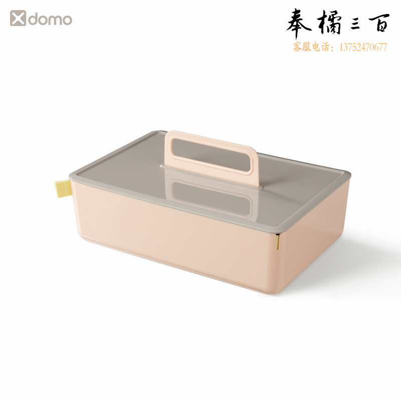 得力 手提式收纳盒箱 带盖 便携式工具箱(带隔层)粉色 XDM16X
