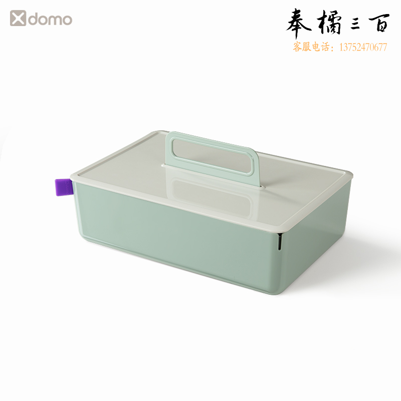 得力 手提式收纳盒箱 带盖 便携式工具箱(带隔层)绿色 XDM16X
