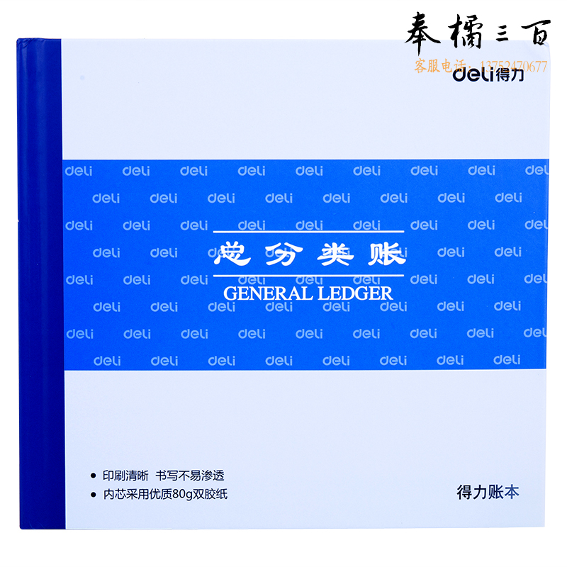 得力3451总分类账(蓝)-100页-24K(本)
