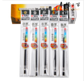晨光(M&amp;G) MG6128A 中性笔芯大笔画 0.7mm水笔替芯20支/盒 黑色