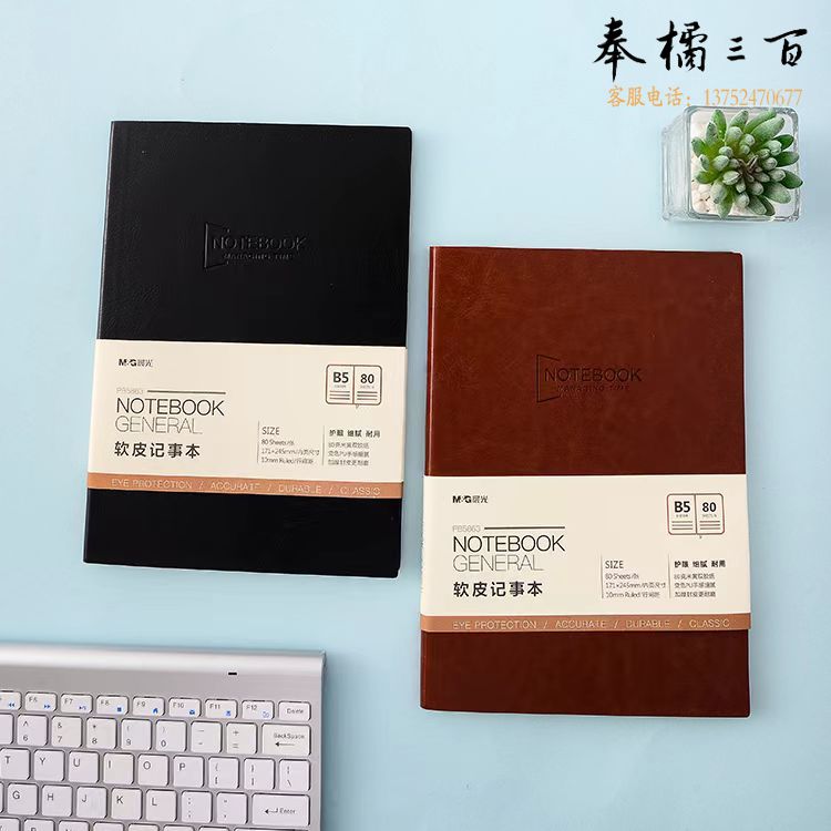 晨光B5皮面笔记本记事本软皮记事本会议记录本 80张 PB5863