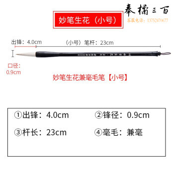 御品宣妙笔生花·兼毫 狼毫羊毫毛笔套装书法国画大中小楷套装初学者行草楷隶篆书笔 妙笔生花--小号 单支笔