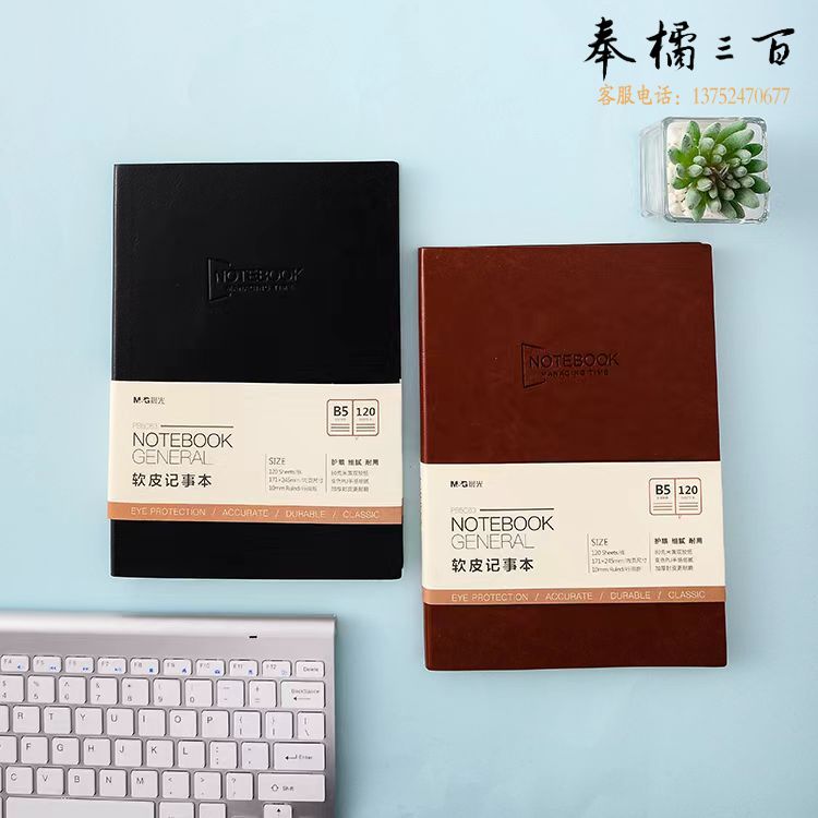 晨光皮革本混色B5皮革笔记本记事本软皮本 120张 PB5C63