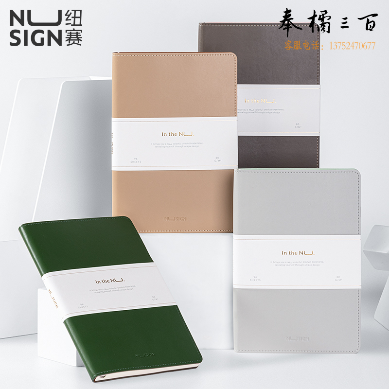 纽赛 (NUSIGN) NS203皮面本笔记本记录本A5-96张(混)(本)