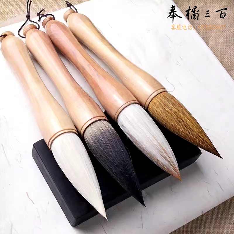 实木杆狼毫抓笔斗笔大粗毛笔春联用提斗笔 出锋8.0cm口径2.5cm