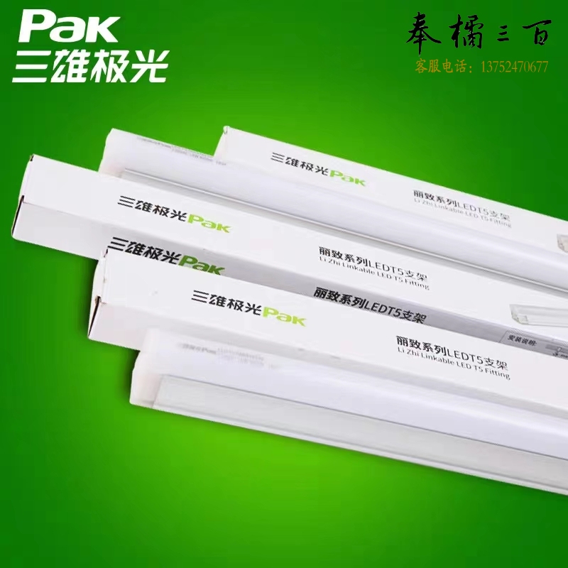 三雄极光 led灯管一体化t5支架无影灯管灯带 led日光灯长条节能灯具套装 16W 1.2米
