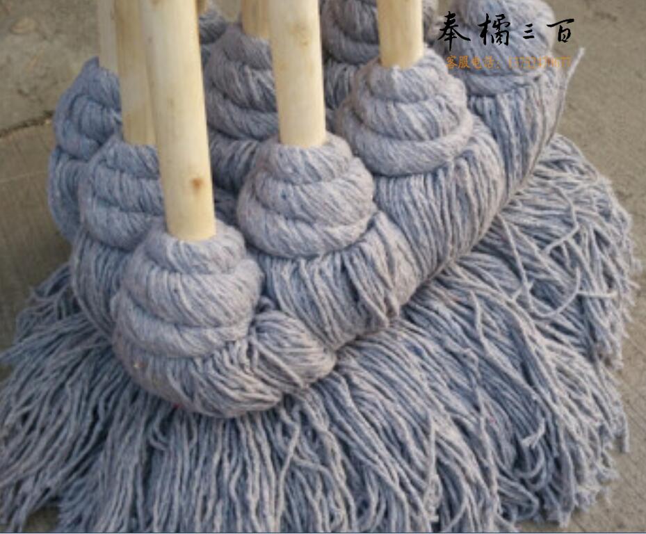 加长杆灰线墩布拖布棉线老式木柄拖把