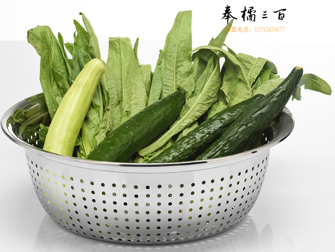 不锈钢沥水篮洗菜盆漏盆38cm