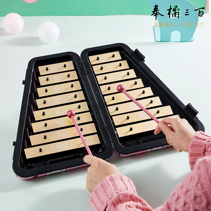 巴丽（BYLA）小钟琴16音儿童幼儿园叮当琴专业铝板琴马林巴演奏级木琴打击乐器 【标配】小恐龙