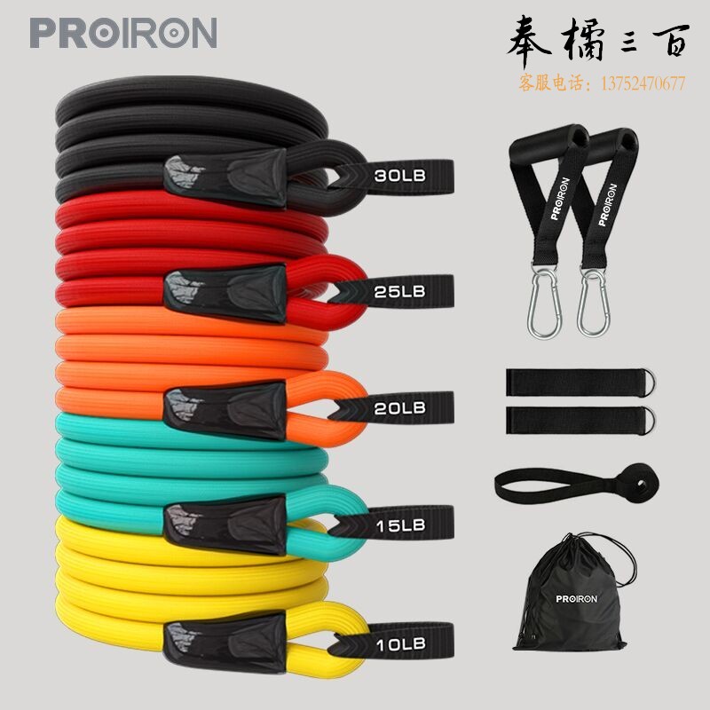 PROIRON 拉力绳弹力绳阻力带拉力带弹力绳弹力带12件套全能级（100磅）