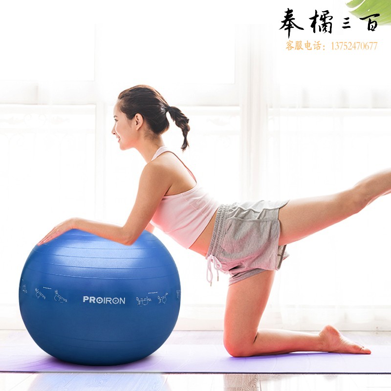 PROIRON 教学瑜伽球 健身球加厚防滑防爆初学者男女通用儿童孕妇分娩助产球普拉提平衡球65CM蓝色