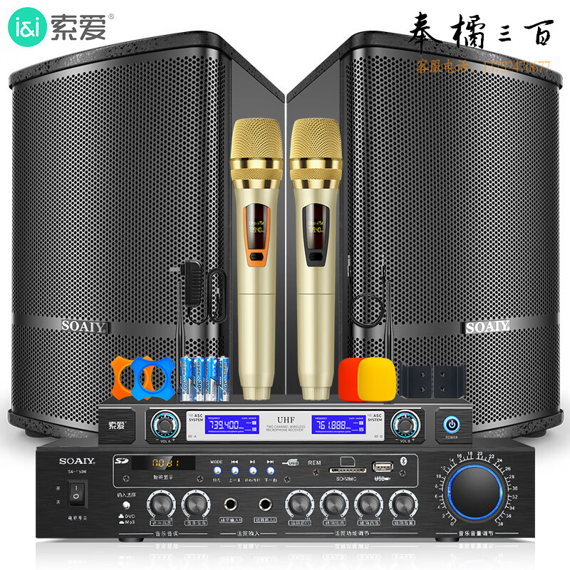 索爱（soaiy）CK家庭影院客厅电视KTV音响家用商用会议门店设备卡拉ok唱歌全套专业功放话筒音箱组合套装三
