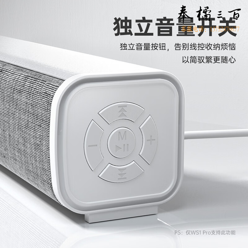 惠普（HP） 电脑音响 蓝牙音箱 家用桌面台式机低音炮 多媒体笔记本扬声器重低音炮 网课收款扩音 【标准款】WS1 PRO 白色
