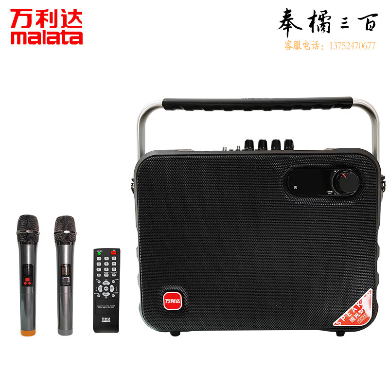 万利达（Malata）便携式音响移动户外街头唱歌蓝牙音响大功率家用k歌带麦克风广场舞音箱