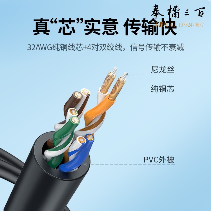 绿联（UGREEN）超六类网线 细线款CAT6A 10Gbps万兆成品跳线 电脑/宽带/路由器/监控/光猫连接线缆 1米