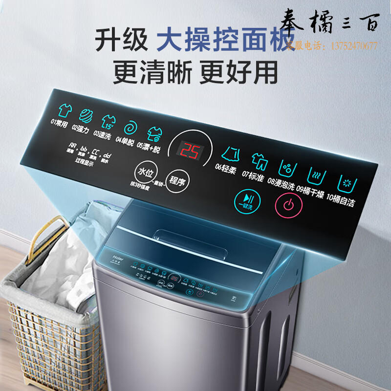 海尔（Haier）波轮洗衣机全自动家用小型 租房神器8公斤大容量 升级UI大面板 筒自洁不脏桶原厂品质EB80M30Mate1