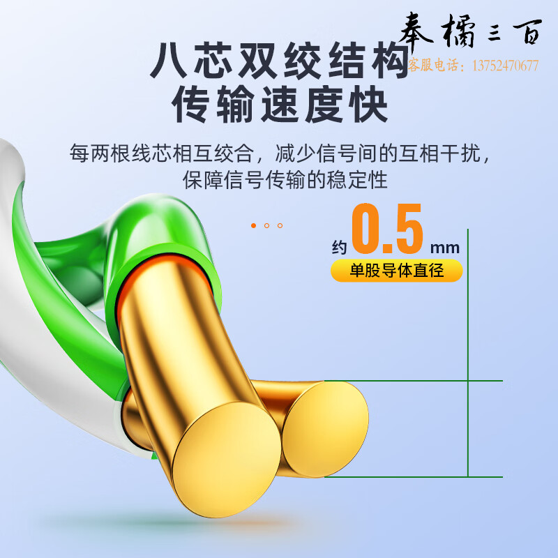 山泽超五类千兆网线【工程版0.5mm无氧铜线芯】CAT5e类非屏蔽网线家装网络布线监控专用305米SZ-5305A
