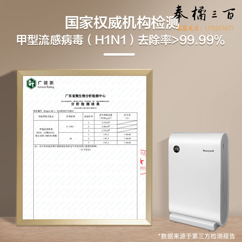霍尼韦尔（Honeywell）空气净化器 家用卧室办公智能高效除甲醛除菌异味KJ420F-P21W