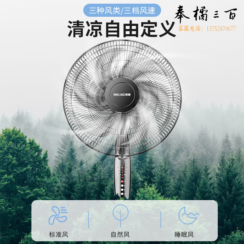美菱（MeiLing）电风扇/落地扇 五叶大风量立式节能省电风扇家用轻音摇头扇遥控定时FS-40RC（6）