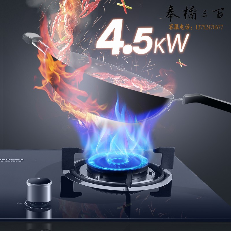澳柯玛(AUCMA)灶具液化天然气燃气灶4.5kW大火力双灶家用台式嵌入两用一级能效猛火灶台 JZY-3D23B（液化气）