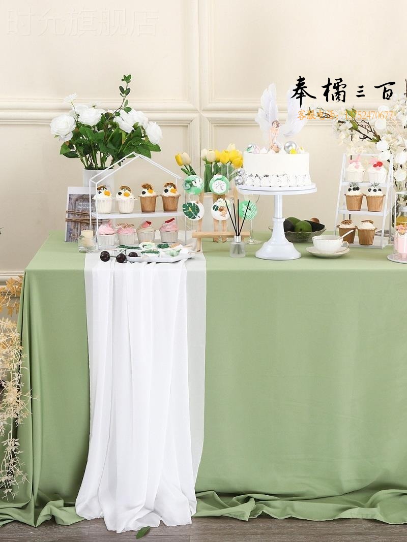白色雪纺卓巾 140*200cm 台布/餐布