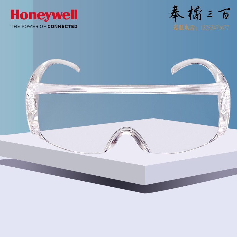 霍尼韦尔（Honeywell）护目镜 1副 防护眼镜防尘防风透明镜片访客眼镜 100001