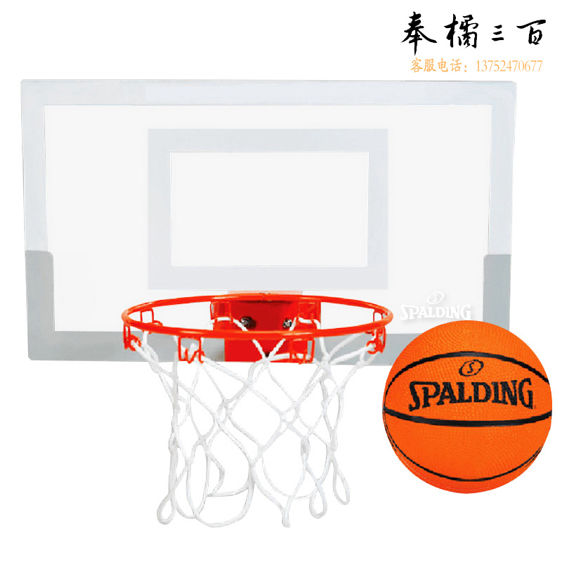 斯伯丁Spalding室内娱乐小篮板标准篮框1/4大小耐用钢制支架可挂在门上或墙上使用 561033CN