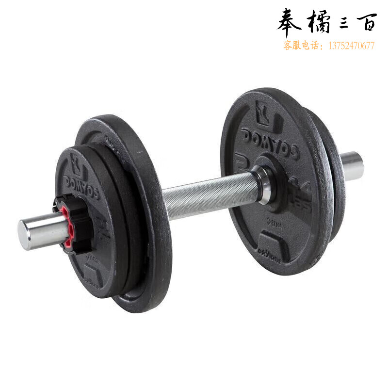 迪卡侬 10公斤烤漆拼装哑铃器材 CROB4101020-均码 新老款随机发 黑色