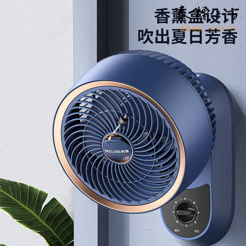美菱（MeiLing）电风扇/壁扇/空气循环扇 家用客厅卧室餐厅墙壁挂扇挂式省电摇头风扇 轻音节能电扇 MPF-DA2520