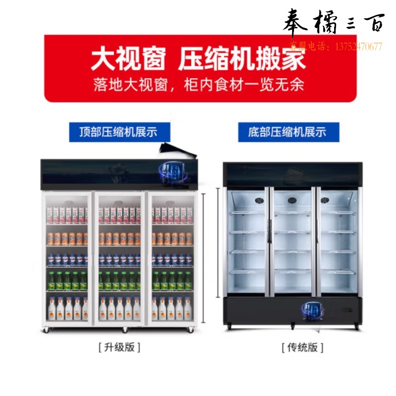 星星/XINGX 星星 立式三门冷藏展示柜商用冰柜饮料 玻璃门保鲜陈列相 低温冰箱/柜 冷柜/酒柜/便携冷热箱配件