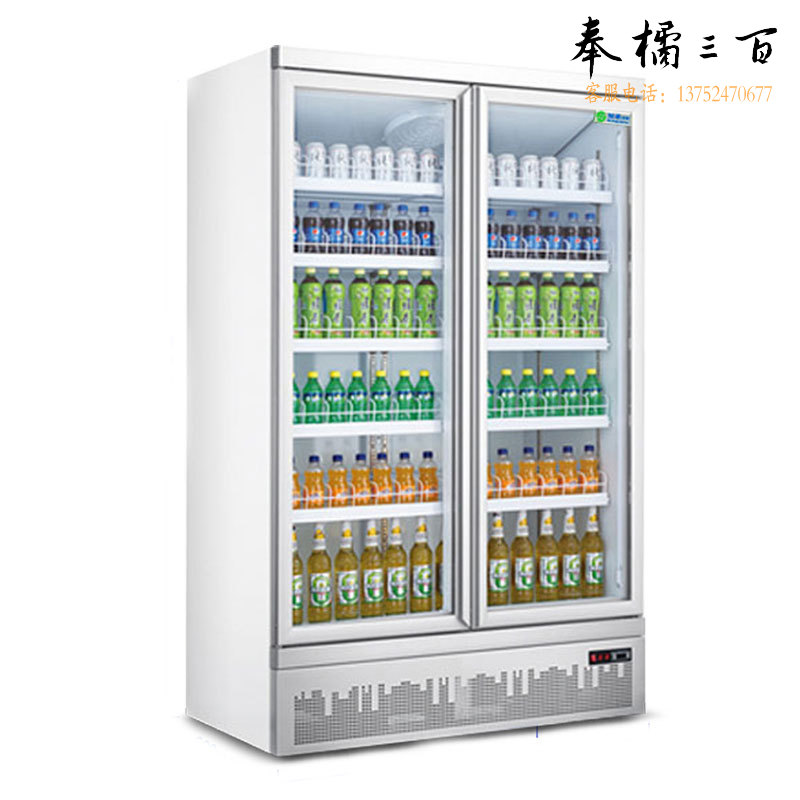 乐创 LC-J-ZSC02 冷藏展示柜 饮料柜 下置立式双门展示柜 嵌入式水果保鲜柜