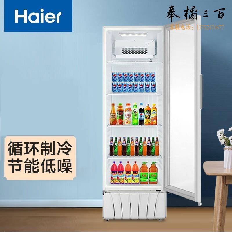 海尔/Haier 海尔 展示柜 冷藏保鲜柜 立式冰柜 商用保鲜啤酒冷饮水果酸奶饮料展示柜 立式390升 单冷藏+360度循环制冷 SC-412 冷柜/酒柜/便携冷热箱配件
