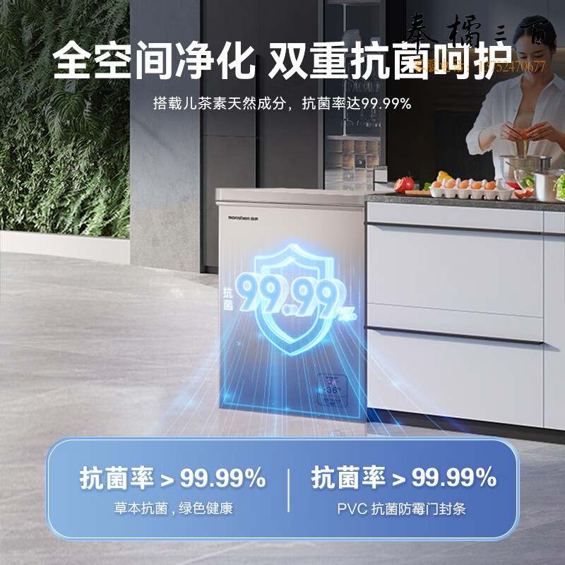 容声（Ronshen）100升小型家用冰柜冷冻冷藏迷你冷柜一级能效电脑控温BD/BC-100MSYA