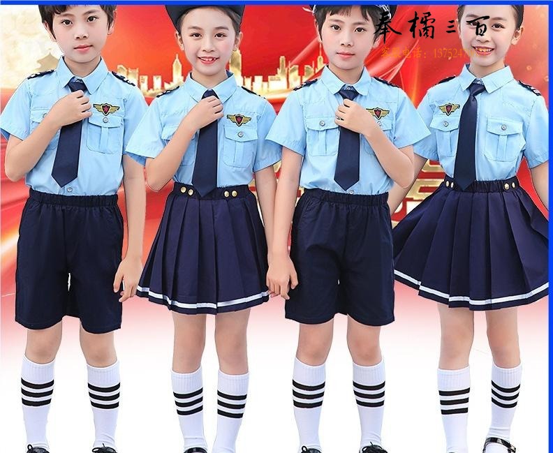 古缇芙 夏季儿童演出服毕业服装小学生制服六一表演服装 普通舞台装 古缇芙1720