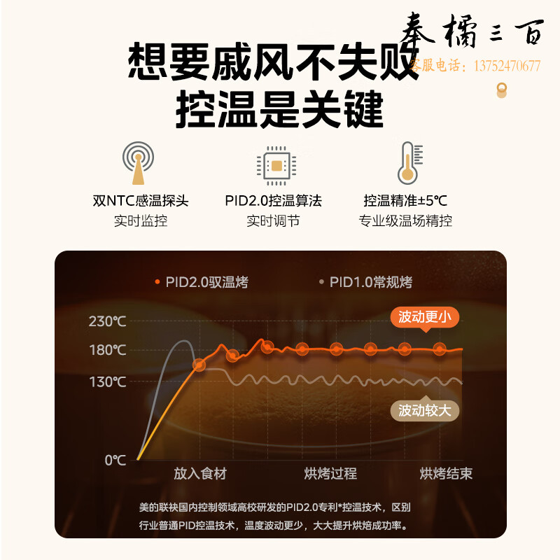 美的（Midea）40L大容量家用多功能烘焙电烤箱 四面搪瓷/热风循环/独立控温/旋转烤叉/空气炸烤箱一体 PT4012W