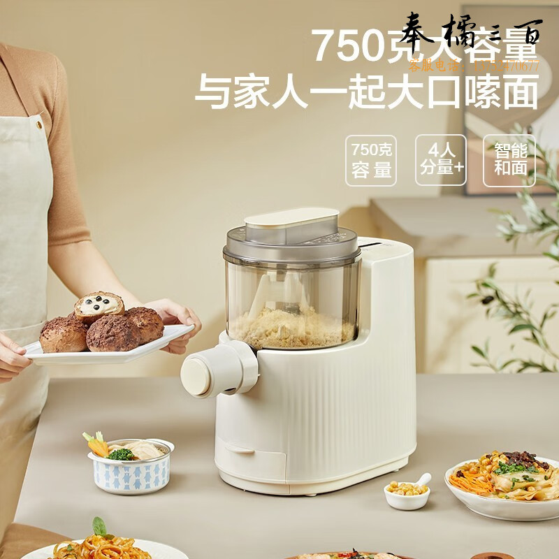  美的（Midea）面条机压面机家用全自动和面机750g大容量可拆卸易清洗 垂直出面 6种面型 MJ-NL11