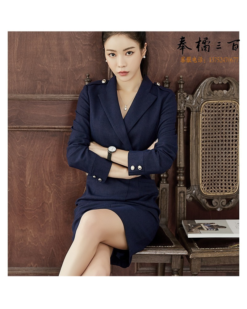 LY 涟影高端职业装连衣裙空姐制服套装气质酒店前台售楼部工作服秋冬