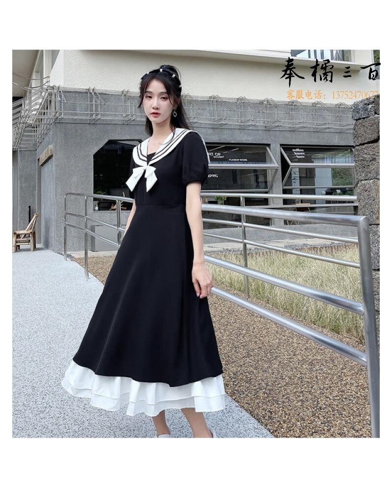 MCM 班服学院风JK制服套装韩版初中高中学生毕业礼服大合唱演出服男女 黑色连衣裙--班服毕业季 M普通舞台装