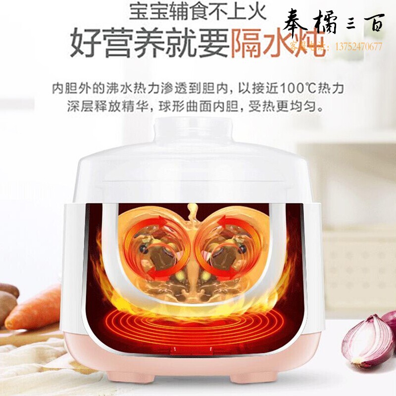  美的（Midea） 电炖锅 隔水炖煲汤锅 七大烹饪功能电砂锅 白瓷内胆 防干烧迷你电炖盅 DZ08Easy101