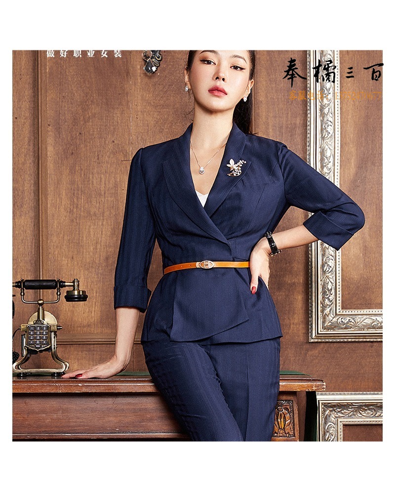 LY 涟影春夏高端空姐制服职业套装女前台工作装酒店美容院工作服西装