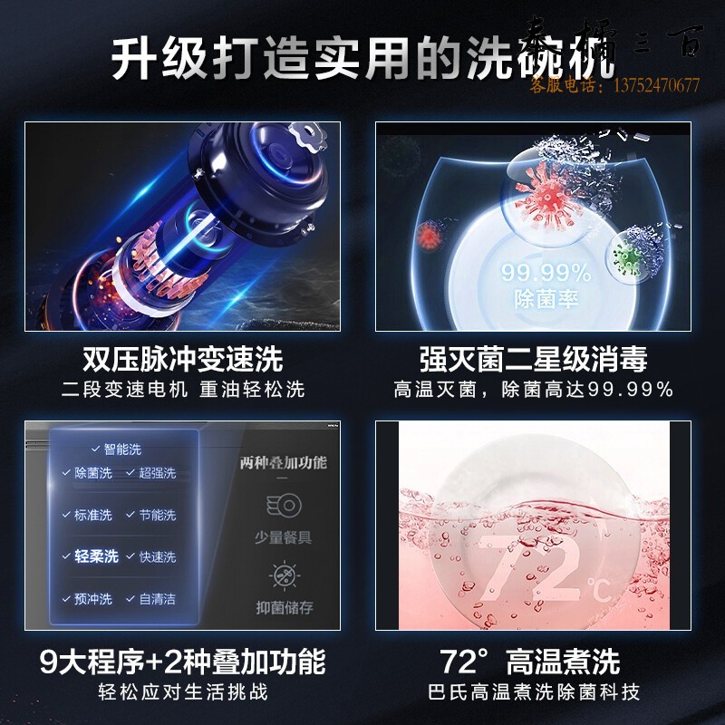 美的（Midea）13/14套独立式嵌入式洗碗机 专利级热风烘干高温除菌WIFI智控RX10Pro 家电 厨房