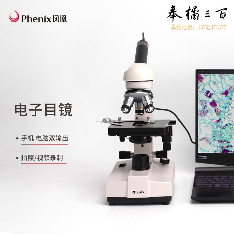 凤凰 XSP-35 单目生物显微镜1600倍高清中小学生儿童科学实验普教学器材家用
